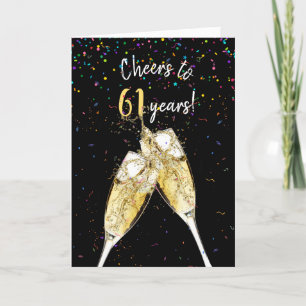 Champagnertoast zum 61. Hochzeitstag Karte