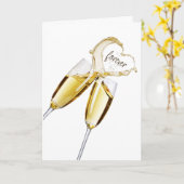 Champagnertoast zum Jubiläum Karte (Gelbe Blume)