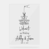 Champagnerturm Begrüßungsschild Acrylschild (Vorderseite)