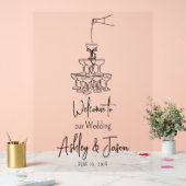 Champagnerturm Begrüßungsschild Acrylschild (Hochzeit)