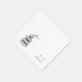 Champagnerturm Custom Monogram Wedding Cocktail Serviette (Ecke)