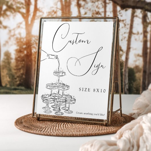 Champagnerturm Custom Wedding Sign Poster
