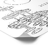 Champagnerturm Custom Wedding Sign Poster (Ecke)