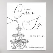 Champagnerturm Custom Wedding Sign Poster (Vorne)