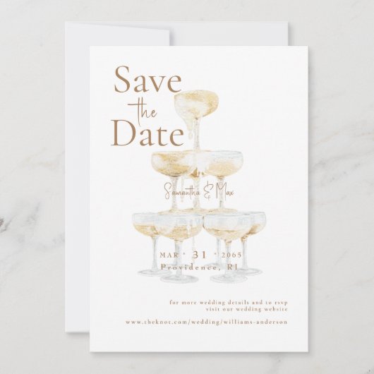 Champagnerturm Die zwei Fotos der USA Save the Dat Save The Date (Vorderseite)