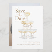Champagnerturm Die zwei Fotos der USA Save the Dat Save The Date (Vorne/Hinten)