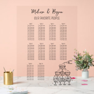 Champagnerturm Hochzeitskarte 18x24 Acrylschild