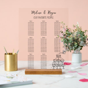 Champagnerturm Hochzeitssitze klein Acrylschild