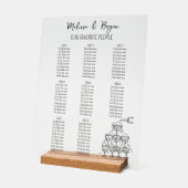 Champagnerturm Hochzeitssitze klein Acrylschild (Winkel)