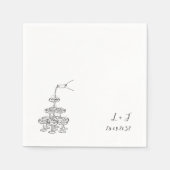 Champagnerturm Monogram Custom Wedding Cocktail Serviette (Vorderseite)