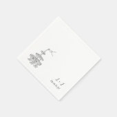 Champagnerturm Monogram Custom Wedding Cocktail Serviette (Ecke)