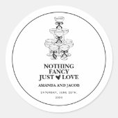 Champagnerturm Nichts Extravagant nur Liebe Elopat Runder Aufkleber (Vorderseite)