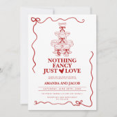 Champagnerturm Nichts Extravagant nur Liebe Hochze Einladung (Vorderseite)