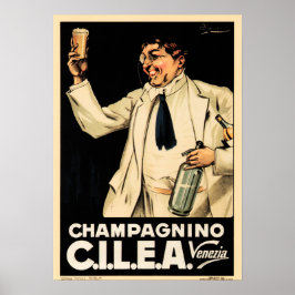 CHAMPAGNINO CILEA Venedig Der Mensch und die Weint Poster