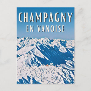 Champagny-en-Vanoise Skistation Postkarte
