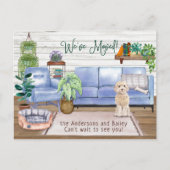 Champaign Cockapoo Gemütlich Neue Zuhause Moving Ankündigungspostkarte (Vorderseite)