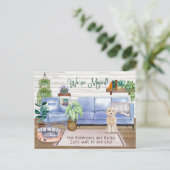 Champaign Cockapoo Gemütlich Neue Zuhause Moving Ankündigungspostkarte (Stehend Vorderseite)