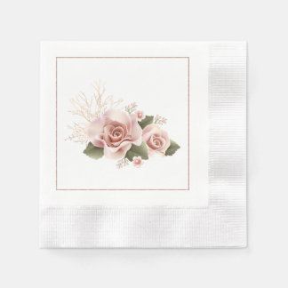 Champaign Floral Cocktail Napkins Serviette