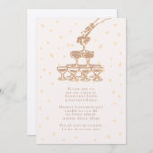 Champaign French Wedding Einladung (Vorne/Hinten)