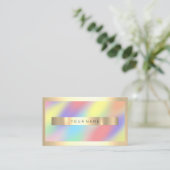 Champaign Gold Frame Holograph Ombre Luxury VIP Visitenkarte (Stehend Vorderseite)