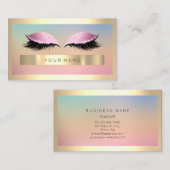 Champaign Gold Frame Metal Ombre Pink Rose Makeup Visitenkarte (Vorne/Hinten)