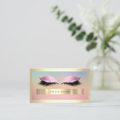Champaign Gold Frame Metal Ombre Pink Rose Makeup Visitenkarte (Stehend Vorderseite)