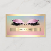 Champaign Gold Frame Metal Ombre Pink Rose Makeup Visitenkarte (Vorderseite)