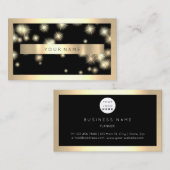Champaign Gold Frame Metallic Black Luxury VIP Visitenkarte (Vorne/Hinten)