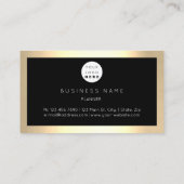 Champaign Gold Frame Metallic Black Luxury VIP Visitenkarte (Rückseite)