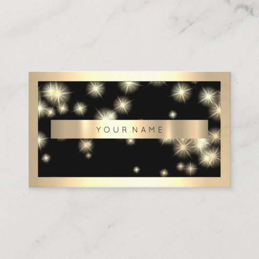 Champaign Gold Frame Metallic Black Luxury VIP Visitenkarte (Vorderseite)
