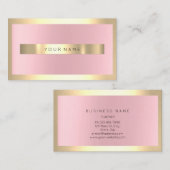 Champaign Gold Frame Metallic Funkelnd Pink Blush Visitenkarte (Vorne/Hinten)