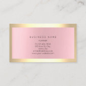 Champaign Gold Frame Metallic Funkelnd Pink Blush Visitenkarte (Rückseite)