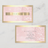 Champaign Gold Frame Metallic Funkelnd Pink Glitze Visitenkarte (Vorne/Hinten)