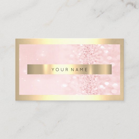 Champaign Gold Frame Metallic Funkelnd Pink Glitze Visitenkarte (Vorderseite)