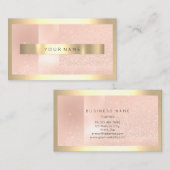 Champaign Gold Frame Metallic Funkelnd Skinny Blus Visitenkarte (Vorne/Hinten)