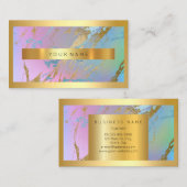 Champaign Gold Frame Metallic Hellrosa Marmor Visitenkarte (Vorne/Hinten)
