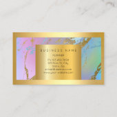 Champaign Gold Frame Metallic Hellrosa Marmor Visitenkarte (Rückseite)