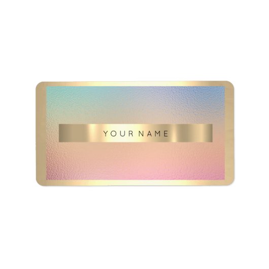 Champaign Gold Frame Metallic Ombre Luxury VIP Bus Adressaufkleber (Vorne)