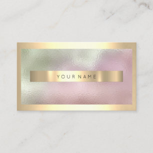 Champaign Gold Frame Metallic Ombre Mint Pink Visitenkarte