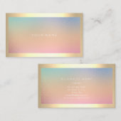 Champaign Gold Frame Metallic Ombre Pastel Visitenkarte (Vorne/Hinten)