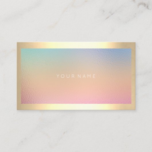 Champaign Gold Frame Metallic Ombre Pastel Visitenkarte (Vorderseite)