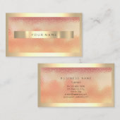 Champaign Gold Frame Metallic Ombre Peach Coral Visitenkarte (Vorne/Hinten)
