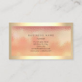 Champaign Gold Frame Metallic Ombre Peach Coral Visitenkarte (Rückseite)