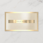 Champaign Gold Glas Frame Metallic Minimal Elfenbe Visitenkarte (Vorderseite)