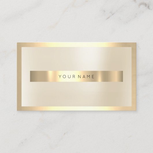 Champaign Gold Glas Frame Metallic Minimal Elfenbe Visitenkarte (Vorderseite)