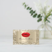 Champaign Gold MAKE-UP ARTIST RED KISS LIPS Terminkarte (Stehend Vorderseite)