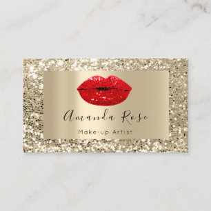 Champaign Gold MAKE-UP ARTIST RED KISS LIPS Terminkarte