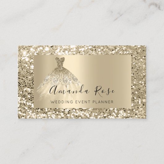 Champaign Gold Wedding Event Planner Fashion VIP Terminkarte (Vorderseite)