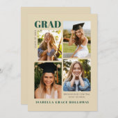 Champaign Grad Announcement With Photos Einladung (Vorne/Hinten)