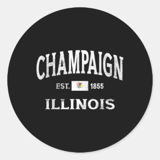 Champaign Illinois Il Staat Throwback Athletic Runder Aufkleber